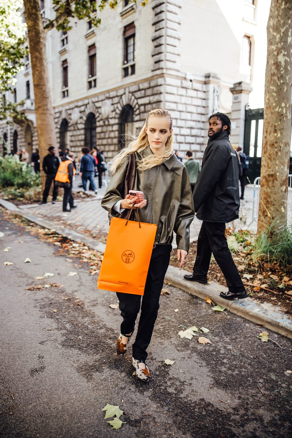 Outside the Hermès show in Paris — 12